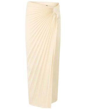 Roberto Cavalli Midi Plissé Rok - Naturel
