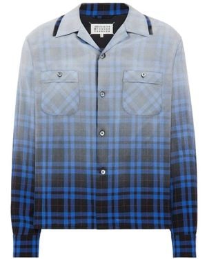 Maison Margiela Overhemden ,Blauw ,Katoen Tartan Shirt