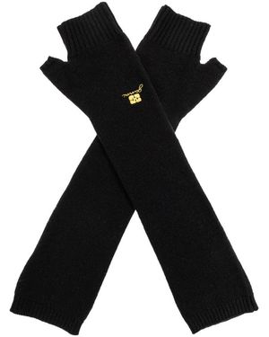 Ganni Lange Fingerlose Handschuhe - Schwarz