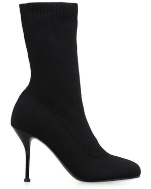 McQueen Knit 90Mm Boot - Schwarz