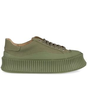 スニーカー JIL SANDER Women Sneakers J15WS0002P2965 312 GREEN Jil Sander - Canvas platform sneakers green - The Corner