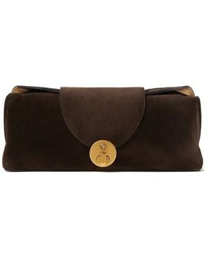 Versace Tassen ,Bruin ,Leer Vivian Suede Clutch - Zwart