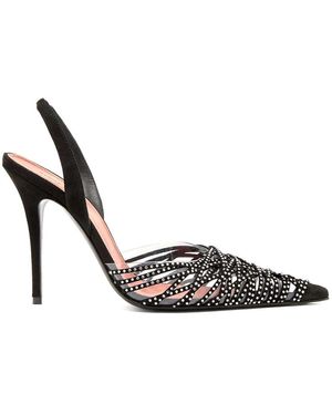 AMINA MUADDI Schwarze Slingback Pumps - Mettallic