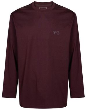 Y-3 Long Sleeve T-Shirts - Purple