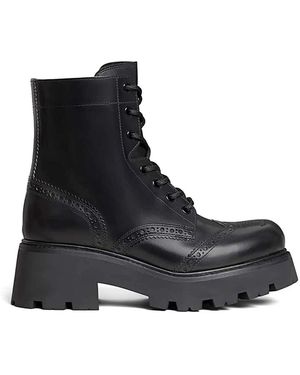 Celine Lace-Up Boots - Negro