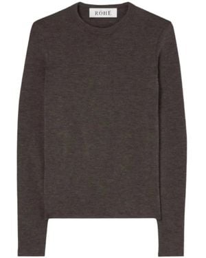 Rohe Feiner Wollpullover Mit Rundhalsausschnitt - Braun