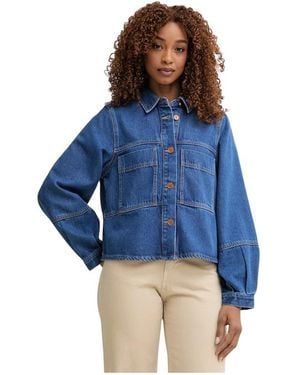 Benetton Jassen ,Blauw ,Denim Utility Patch Pocket Denim Jacket