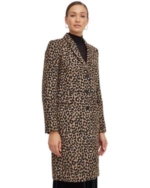 Michael Kors Gebürsteter Leo-Jacquard-Mantel - Braun
