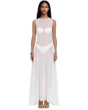 ME FUI Tüll Maxikleid - Weiß