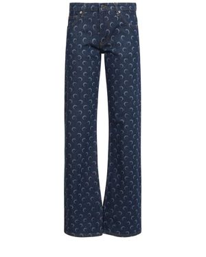 Marine Serre Boot-Cut Jeans - Azul