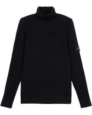 Stone Island Truien & Vesten ,Zwart ,Wol Full Rib Rws Wool - Blauw