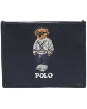 Polo Ralph Lauren Bear Leather Card Case - Blauw