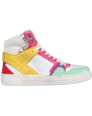 Philippe Model Schoenen ,Veelkleurig ,Leer Hoge Sneakers - Roze