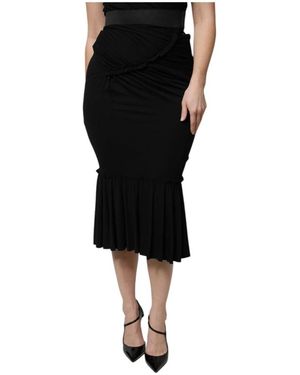 Dolce & Gabbana Mermaid Cut Midi Rock - Schwarz