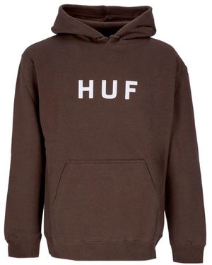 Huf Logo Herren Hoodie Schokolade - Braun