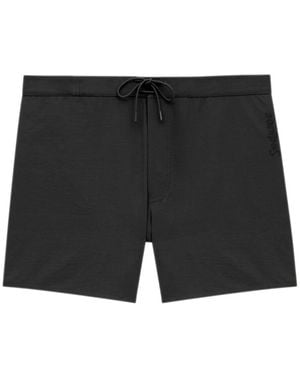 Saint Laurent Schwarze Meeresschwimmshorts Besticktes Logo