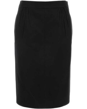 Saint Laurent Rokken ,Zwart ,Satijn Satijn-Effect Cassandre-Charm Midi-Rok