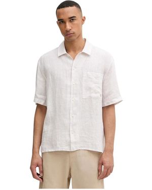 Trussardi Overhemden ,Linnen Gestreepte Linnen Blouse - Wit