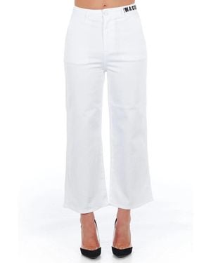 Frankie Morello Pantalones Cortos De Cintura Alta Con Bolsillos Múltiples, Mujer, Talla - Blanco