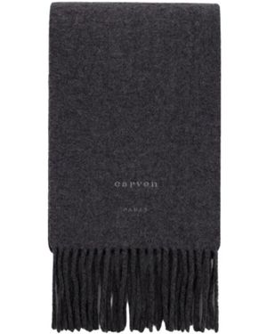Carven Schal Aus Gewalkter Wolle - Grau
