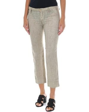 Met Linnen Capri Broek - Grijs