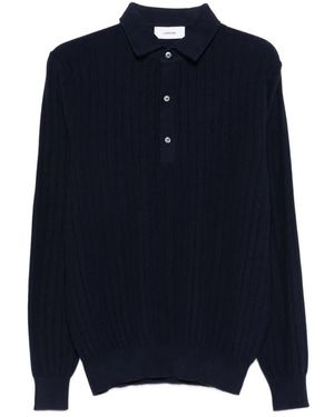 Lardini Truien & Vesten ,Blauw ,Katoen Gebreid Poloshirt