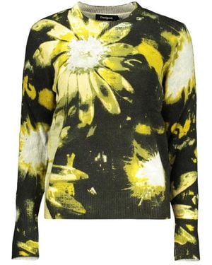 Desigual Truien & Vesten ,Veelkleurig ,Jers Darkbotanic Jersey - Geel