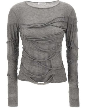 7 For All Mankind Ripp-Rüschen-Pullover - Grau