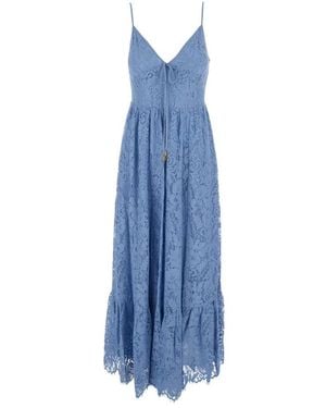 Michael Kors Long Dress Cotton-Blend - Blue