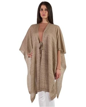 Missoni Jassen ,Bruin ,Polyester Gouden Gesloten Cape Met Strik