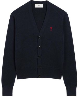 Ami Paris Truien & Vesten ,Blauw ,Wol De Coeur Cardigan