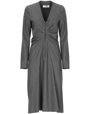 MM6 by Maison Margiela Kleedjes ,Grijs ,Katoen Wool Cotton Tailoring Dress