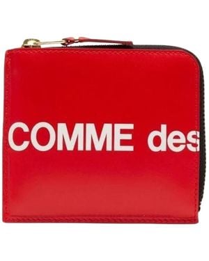 Comme des Garçons Huge Logo Zip Around Wallet - Rot