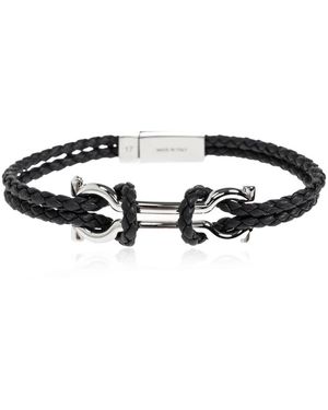 Ferragamo Accessoires ,Blauw ,Leer Leren Armband - Zwart