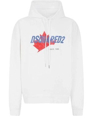 DSquared² Hoodies & Sweatvesten ,Wit ,Dsquared 2 Sweaters