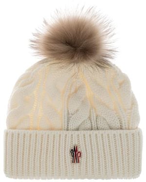 Moncler Accessoires ,Wol Muts Voor Après-Ski - Naturel