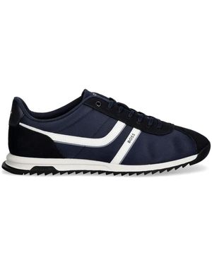 HUGO Schoenen ,Blauw ,Polyester Blauwe Mode Sneakers