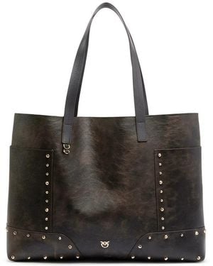 Pinko Tote Bag Studs Patch Cloud - Zwart