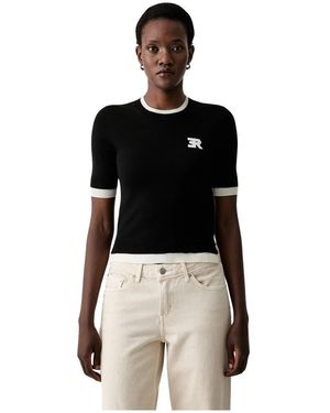 Ermanno Scervino Tops ,Zwart ,Wol Firenze T-Shirt