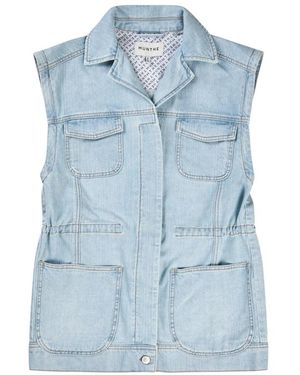 Munthe Denimweste Mit Kordelzug - Blau