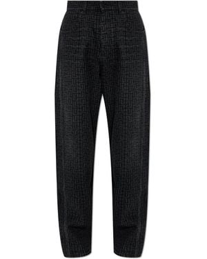 Balmain Jeans ,Zwart ,Katoen Monogram Jeans
