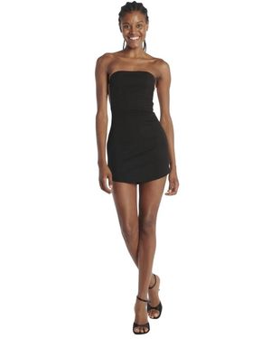 Misha Zwarte Bustier Minijurk Met Tule Details