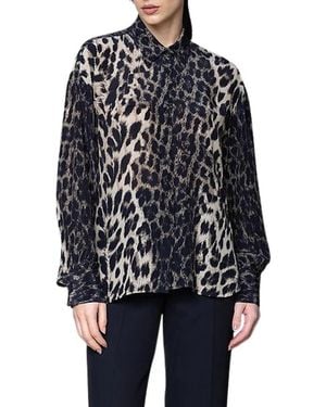 Kaos Hemd Aus Crêpe De Chine Mit Animal-Print - Schwarz