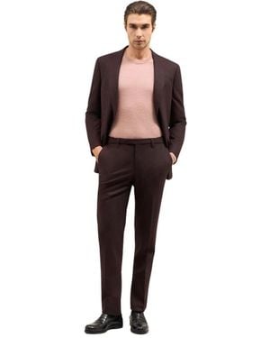 Boglioli Superleichter Flanell B-Line Anzug - Rot