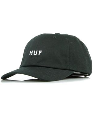 Huf Schwarze Gebogene Schirmmütze Essentials Logo - Grün