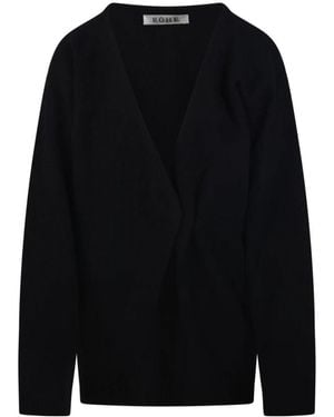 Rohe Truien & Vesten ,Zwart ,Wol Off-Shoulder Wrap Cardigan