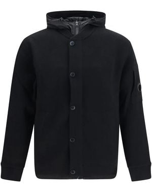 C.P. Company Truien & Vesten ,Zwart ,Wol Omkeerbaar Vest Van Merinowol En Stretch-Nylon - Blauw