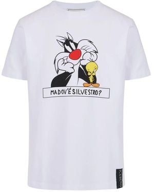 Iceberg Weiße baumwoll-t-shirt mit looney tunes-druck