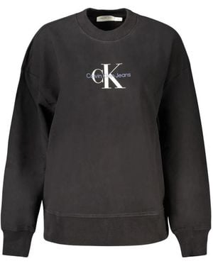 Calvin Klein Hoodies & Sweatvesten ,Zwart ,Katoen Katoenen Trui