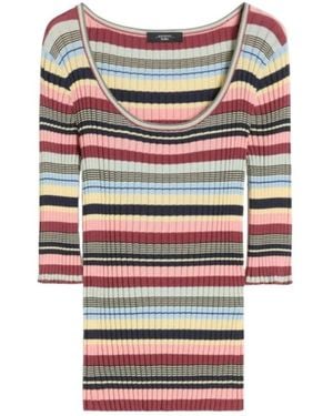 Weekend by Maxmara Truien & Vesten ,Veelkleurig ,Trui Van Stretchviscose Met Ribbelstructuur - Rood